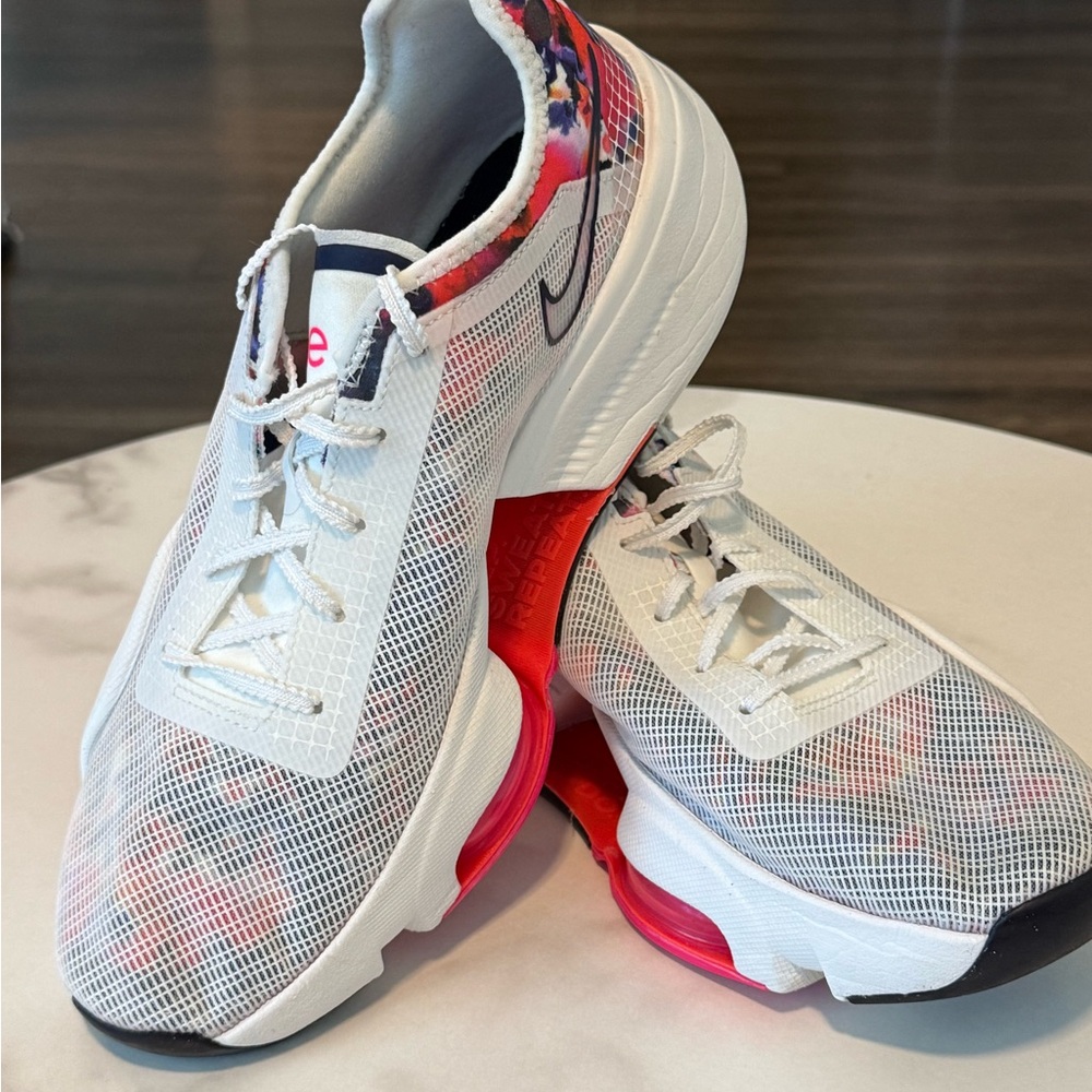 Nike White and Pink Running Shoes